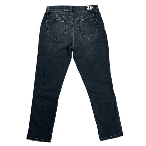 JOE'S Jeans Mid-Rise Kasey Straight Crop Jeans Black Distressed size 26 - Picture 3 of 13